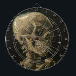 Skeleton Schädel mit brennender Zigarette durch Dartscheibe<br><div class="desc">Eine von Van Gogh coolsten Arbeiten jetzt über ein Pfeilbrett!  Vervollkommnen Sie für den Mannraum!</div>
