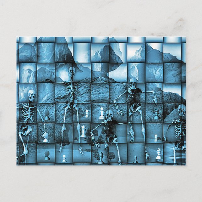 Skeleton Schess Postkarte (Vorderseite)