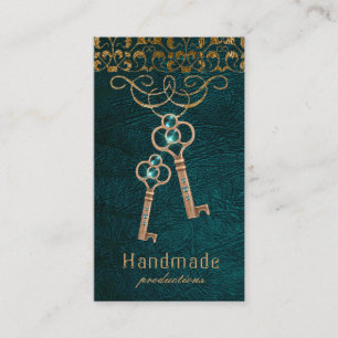 Skeleton Schlüssel-alter Verschluss Vintages Visitenkarte