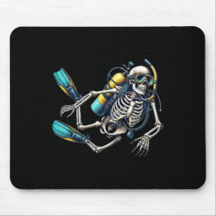 Skeleton Scu Diving Halloween Skeleton Scu Diver Mousepad