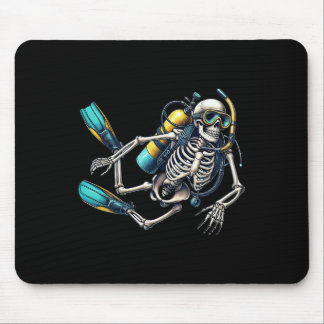 Skeleton Scu Diving Halloween Skeleton Scu Diver Mousepad