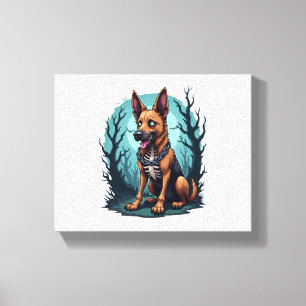 Skeleton Shepherd Dog Leinwanddruck
