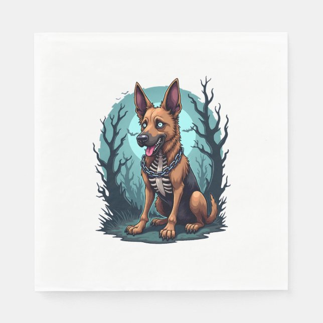 Skeleton Shepherd Dog Serviette (Vorderseite)