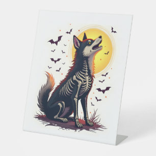 Skeleton Shiba Scream Sockelschild