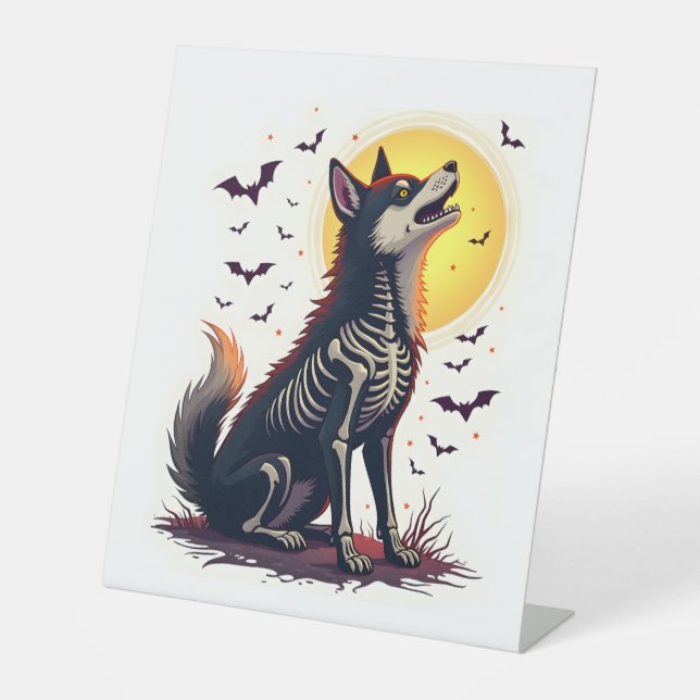 Skeleton Shiba Scream Sockelschild (Vorderseite)