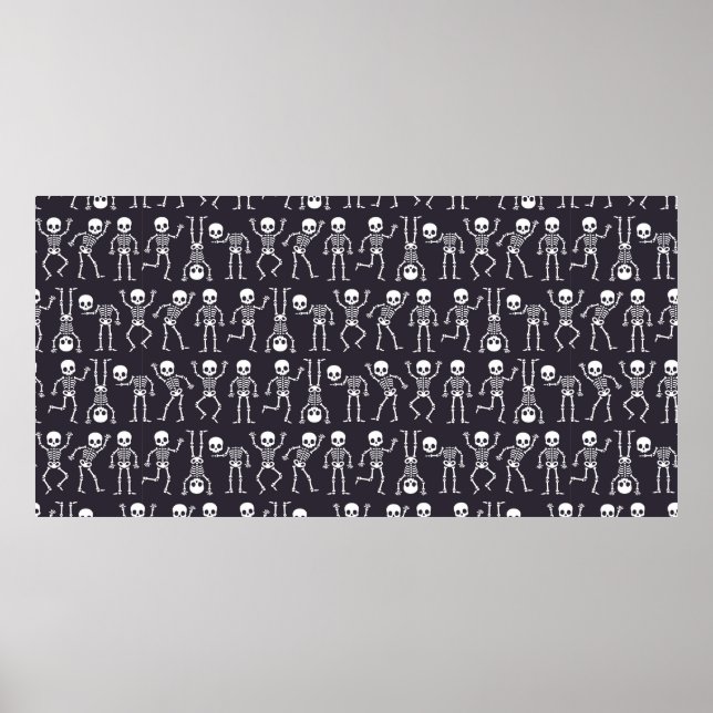 Skeleton-Silhouetten nahtlos für Halbwüchse Poster (Vorne)