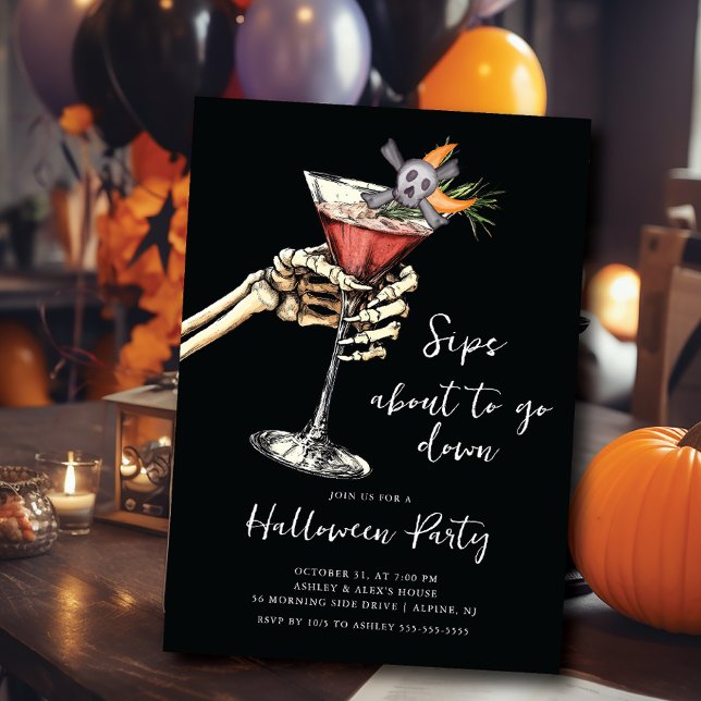 Skeleton Sip Halloween Einladung (Von Creator hochgeladen)