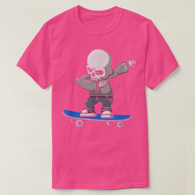 Skeleton Skateboard Dabbing Skate Skeleton  T-Shirt (Design vorne)