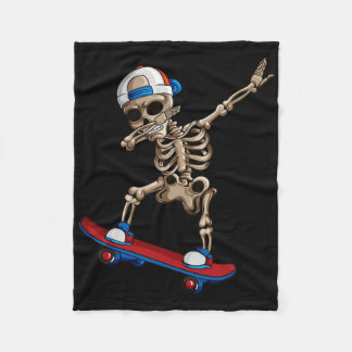 Skeleton Skateboard Skateboarding Skatefan Skater  Fleecedecke