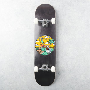 Skeleton Skateboard Typ Stranded Island Shark Aufkleber
