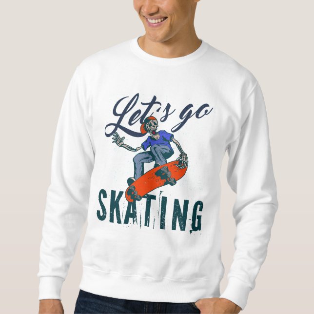 Skeleton Skateboarding T-Shirt | Skate Street Art  Sweatshirt (Vorderseite)