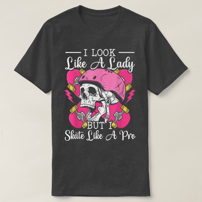 Skeleton Skater Skull Head T-Shirt (Design vorne)