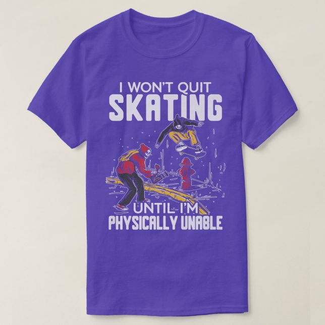 Skeleton Skater Spooky Cartoon  T-Shirt (Design vorne)
