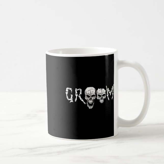 - Skeleton Skull Halloween Wedding Bachelor Kaffeetasse (Rechts)