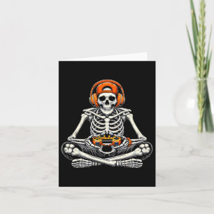 Skeleton Skull Video Game Gamer Men Boys Halloween Karte