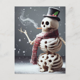 Skeleton Snow Man Postkarte