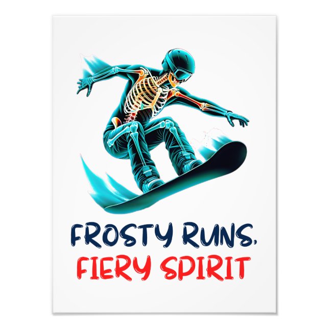 Skeleton Snowboarder Thrills in Motion Fotodruck (Vorne)