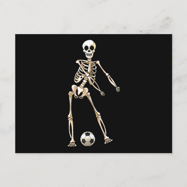 Skeleton Soccer Halloween Flossentanz Cosplay Feiertagspostkarte (Vorderseite)