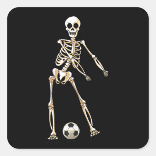 Skeleton Soccer Halloween Flossentanz Cosplay Quadratischer Aufkleber