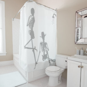 Skeleton Spaß Dusche Funny Cowboy Silhouette Bad Duschvorhang