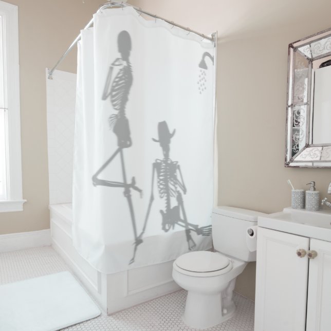 Skeleton Spaß Dusche Funny Cowboy Silhouette Bad Duschvorhang (Beispiel)