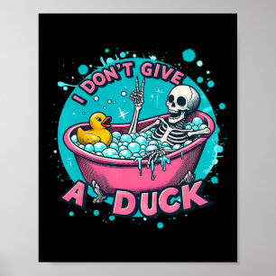 Skeleton Spaß Rubber Duck Funny Halloween Poster