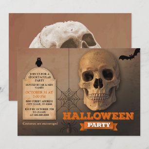 Skeleton Spider Halloween Einladung