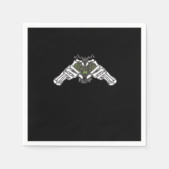 Skeleton Spider Heart Serviette (Vorderseite)
