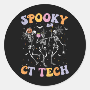 Skeleton Spooky Ct Tech Computertomographie Tech H Runder Aufkleber