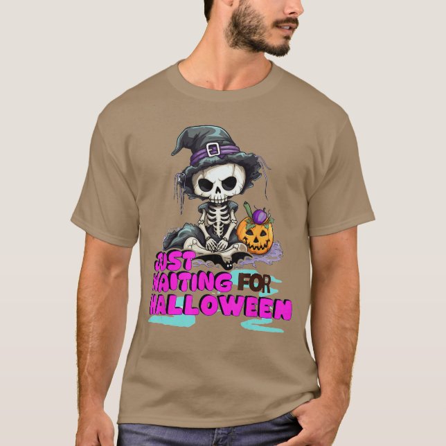 Skeleton spooky vibe summer funny just waiting for T-Shirt (Vorderseite)