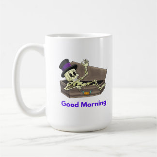 Skeleton Sprichwort Guten Morgen von Casket auf ei Kaffeetasse