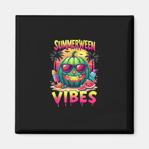 Skeleton Summer Summerween Vibes Watermelon Jack-O Magnet