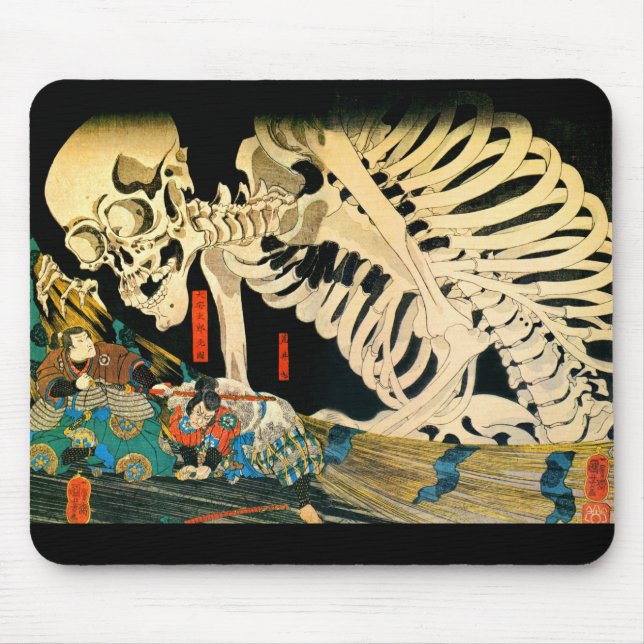 Skeleton Summont by Hexe Kuniyoshi Kunstvoll wande Mousepad (Vorne)