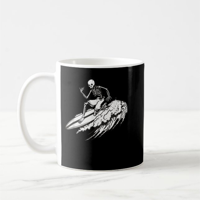 Skeleton Surf T - Shirt Kaffeetasse (Links)