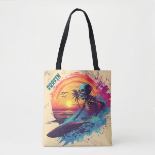 Skeleton Surfer Vibranly Blue Lila Pink Tropical