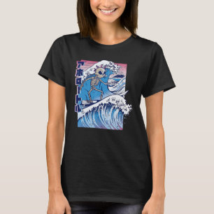 Skeleton surfing Wave Off Kanagawa Japanisch Aesth T-Shirt