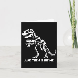 Skeleton T-rex Dinosaur Halloween Men Funny Karte