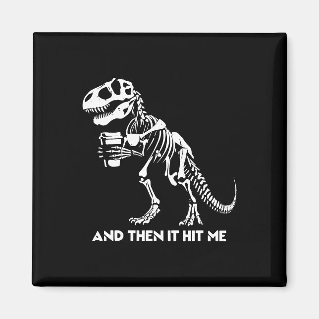 Skeleton T-rex Dinosaur Halloween Men Funny Magnet (Vorne)
