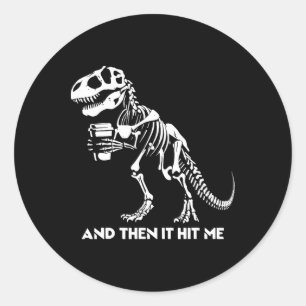 Skeleton T-rex Dinosaur Halloween Men Funny Runder Aufkleber