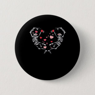 Skeleton tanzend Herz Valentinstag Geschenk Skull Button