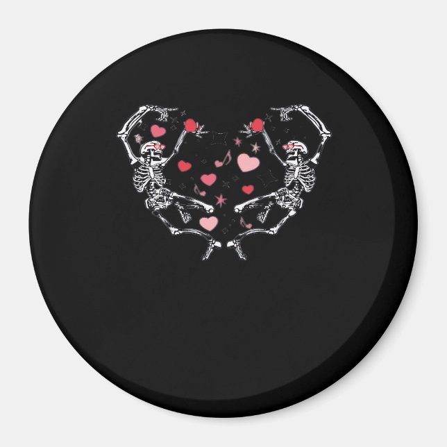 Skeleton tanzend Herz Valentinstag Geschenk Skull Magnet (Vorne)