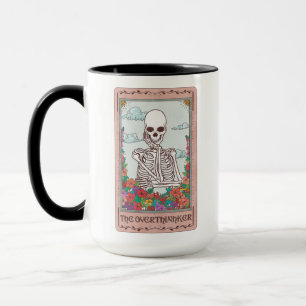 Skeleton Tarot Card Das überdenkende lustige Tarot Tasse