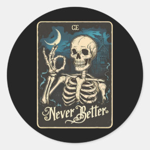 Skeleton Tarot Card Nie besseres SchädelHalloween Runder Aufkleber
