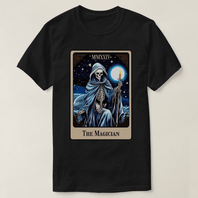 Skeleton Tarot d'Magician T-Shirt (Design vorne)