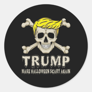 Skeleton Trump macht Halloween wieder gruselig Ame Runder Aufkleber