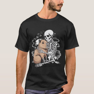 Skeleton umarmt Capybara Halloween T - Shirt - Nie