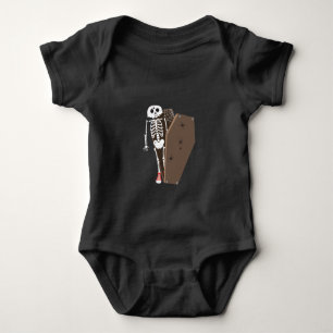 Skeleton und Coffin Halloween Design Baby Strampler