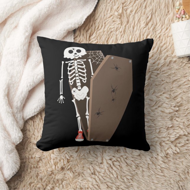 Skeleton und Coffin Halloween Design Kissen (Decke)