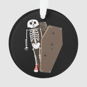 Skeleton und Coffin Halloween Design Ornament