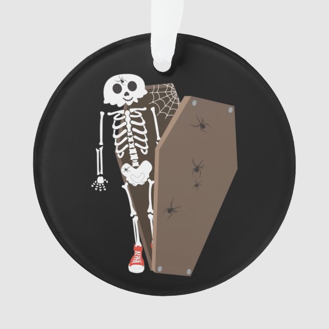 Skeleton und Coffin Halloween Design Ornament (Vorderseite)